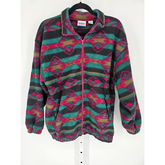 Winterset Women's Aztek Fleece Long Sleeve Zipper Front Pockets Jacket Size M - Picture 1 of 4